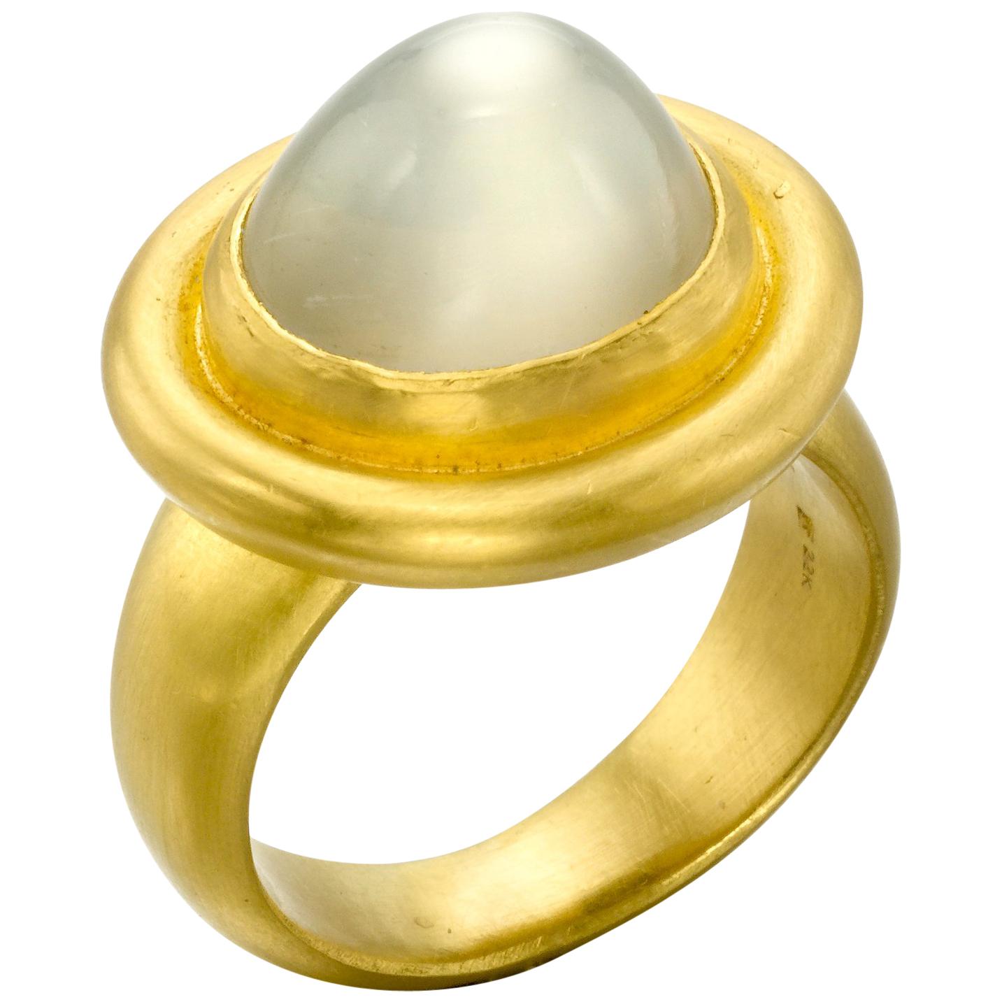 Moonstone 22 Karat Gold Yellow Gold Ring