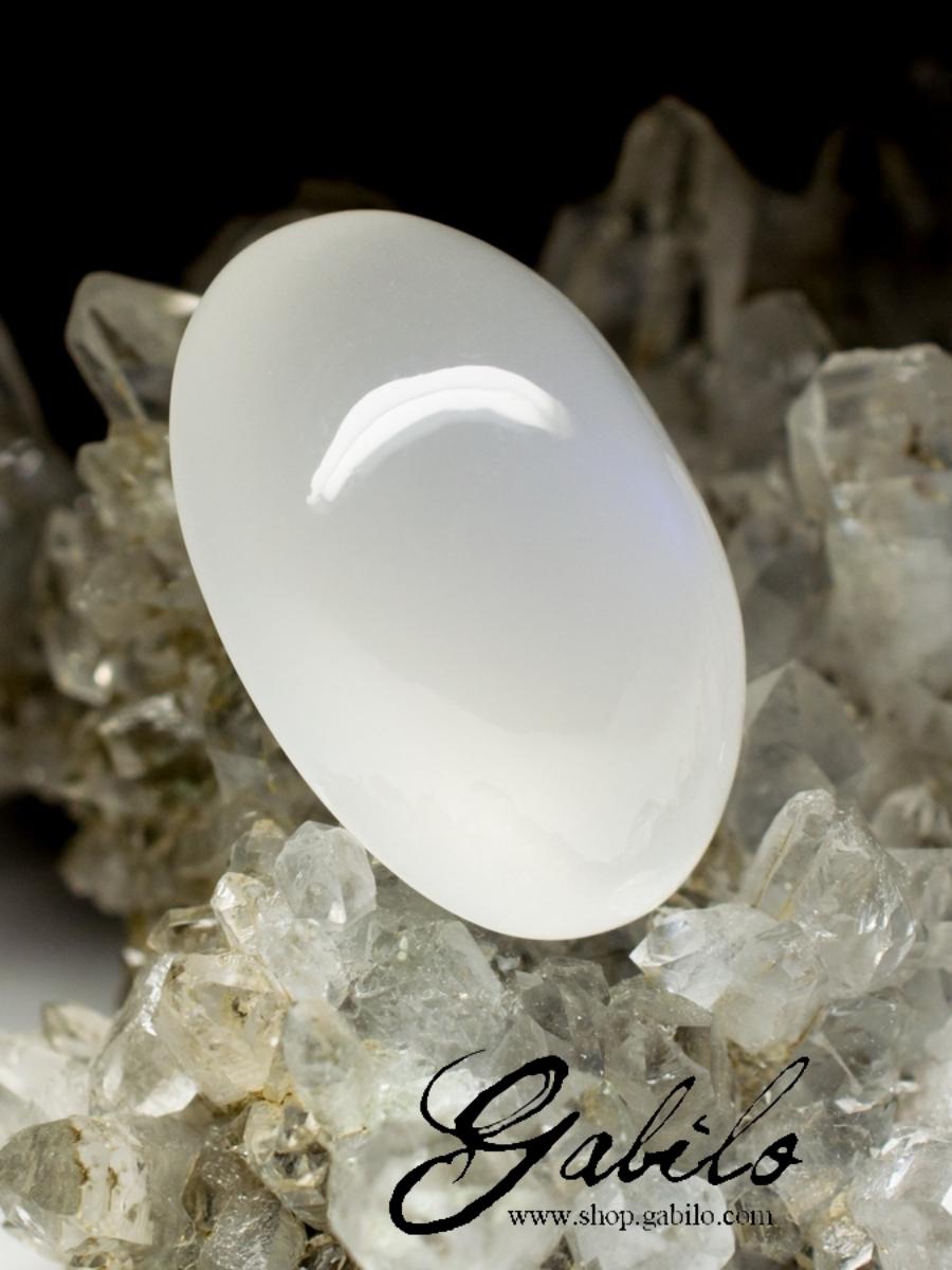 Artisan Moonstone Adularia Oval Cabochon 21.0 Ct Bluish White Pure Magic Valentine Gift