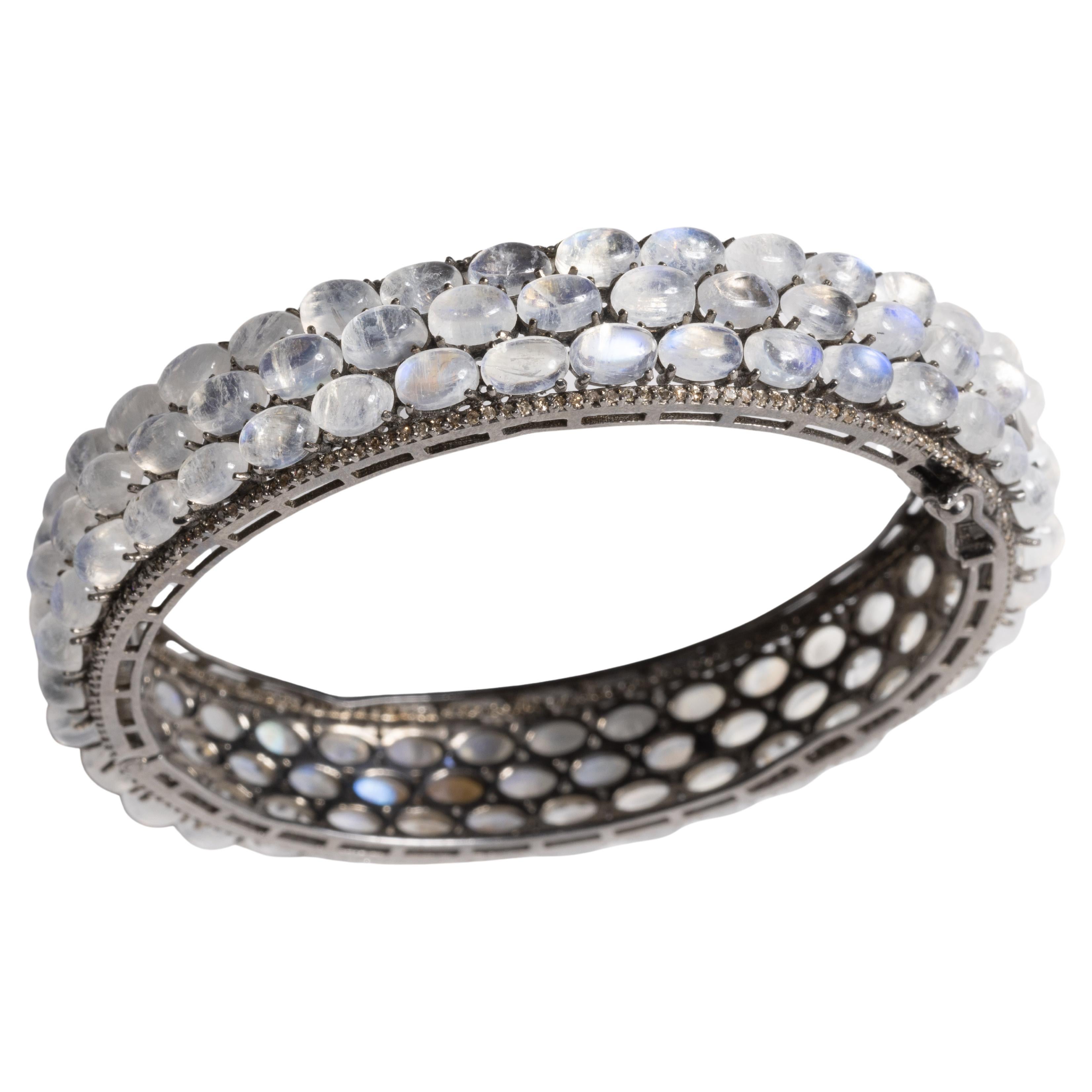 Pulsera de Piedra Lunar y Diamantes