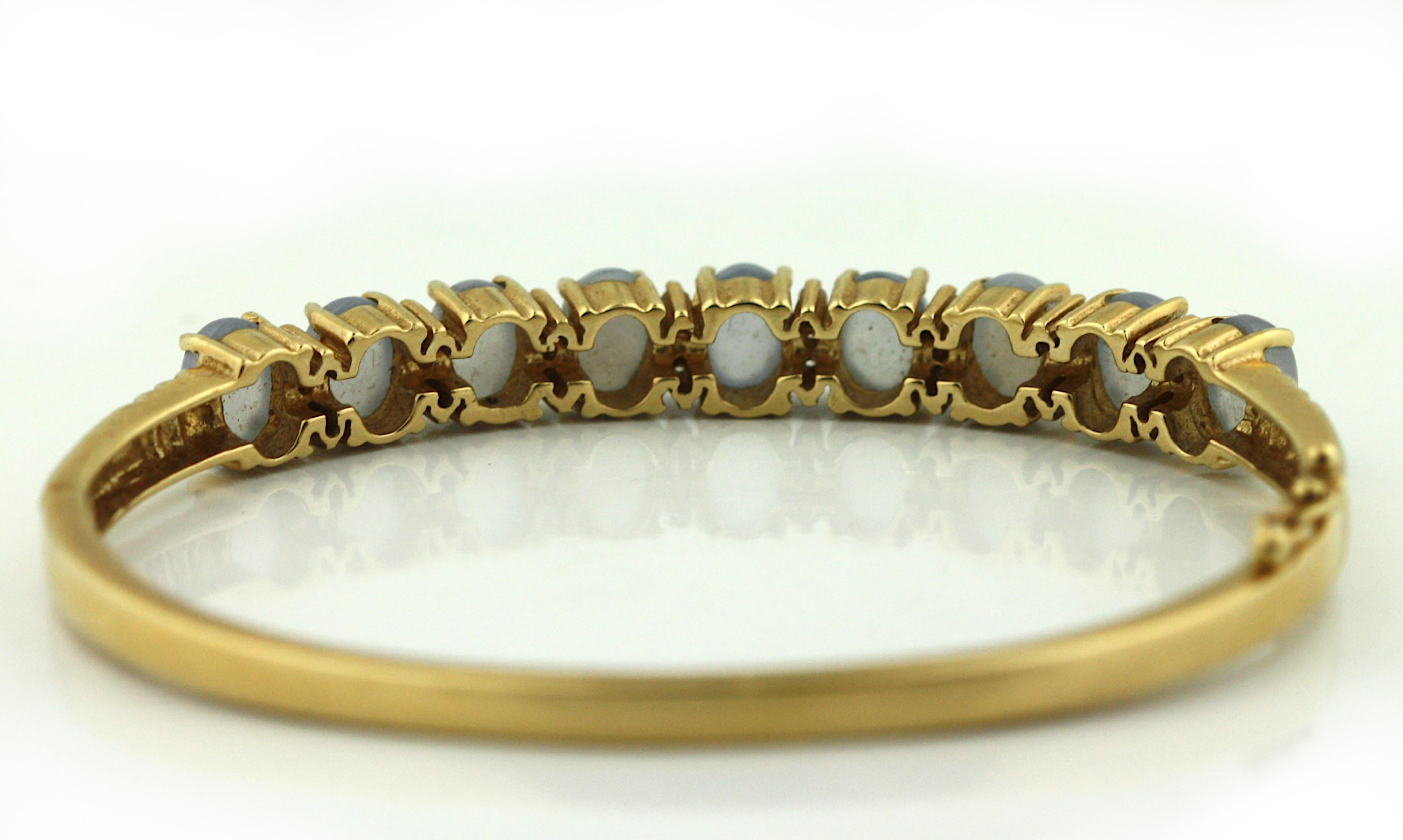Women's or Men's Moonstone Bangle Bracelet For Sale