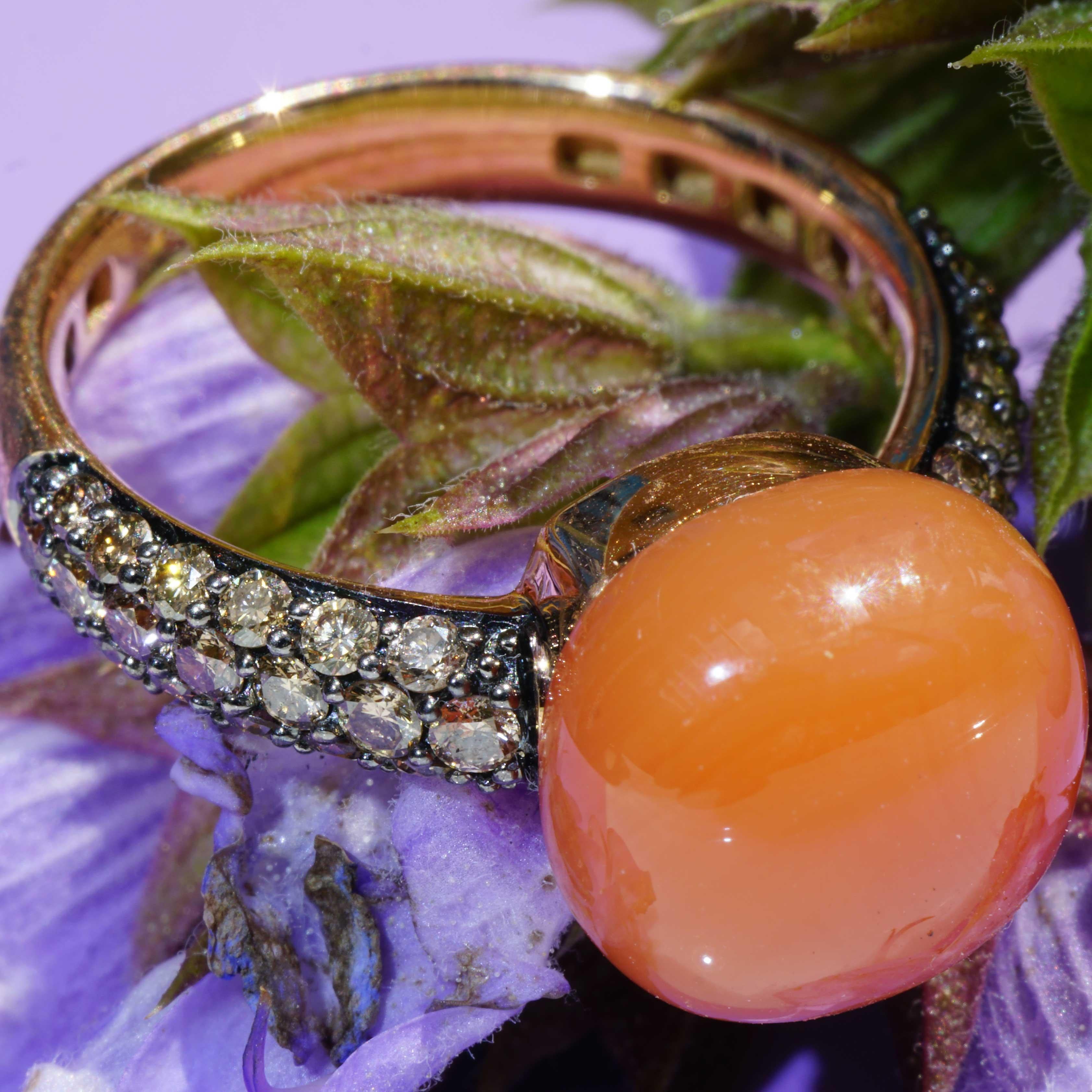 Moonstone Brilliant Ring 7.30 ct 0.68 ct elegant Winter Colors 7.30 ct 0.68 ct For Sale 8