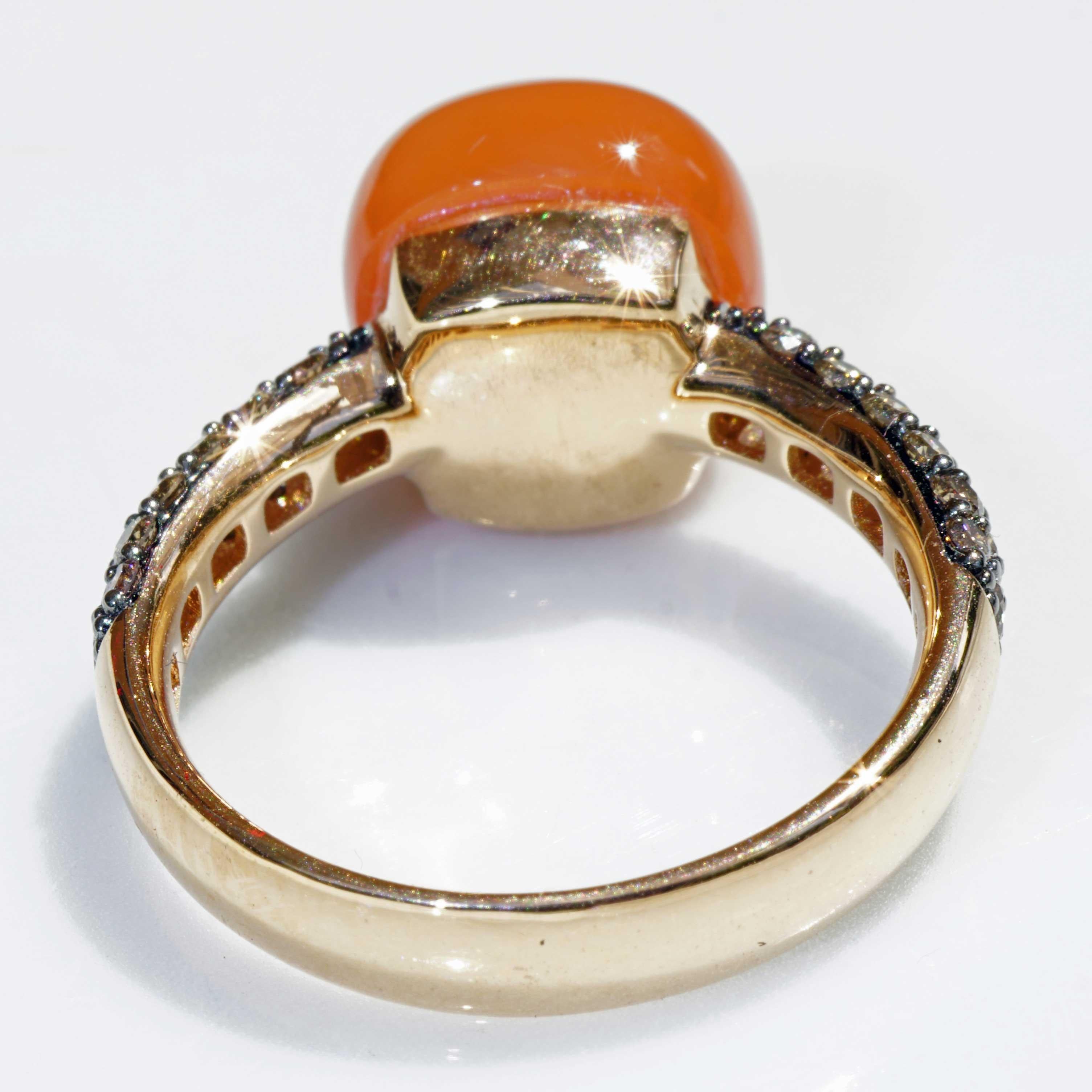 Modern Moonstone Brilliant Ring 7.30 ct 0.68 ct elegant Winter Colors 7.30 ct 0.68 ct For Sale