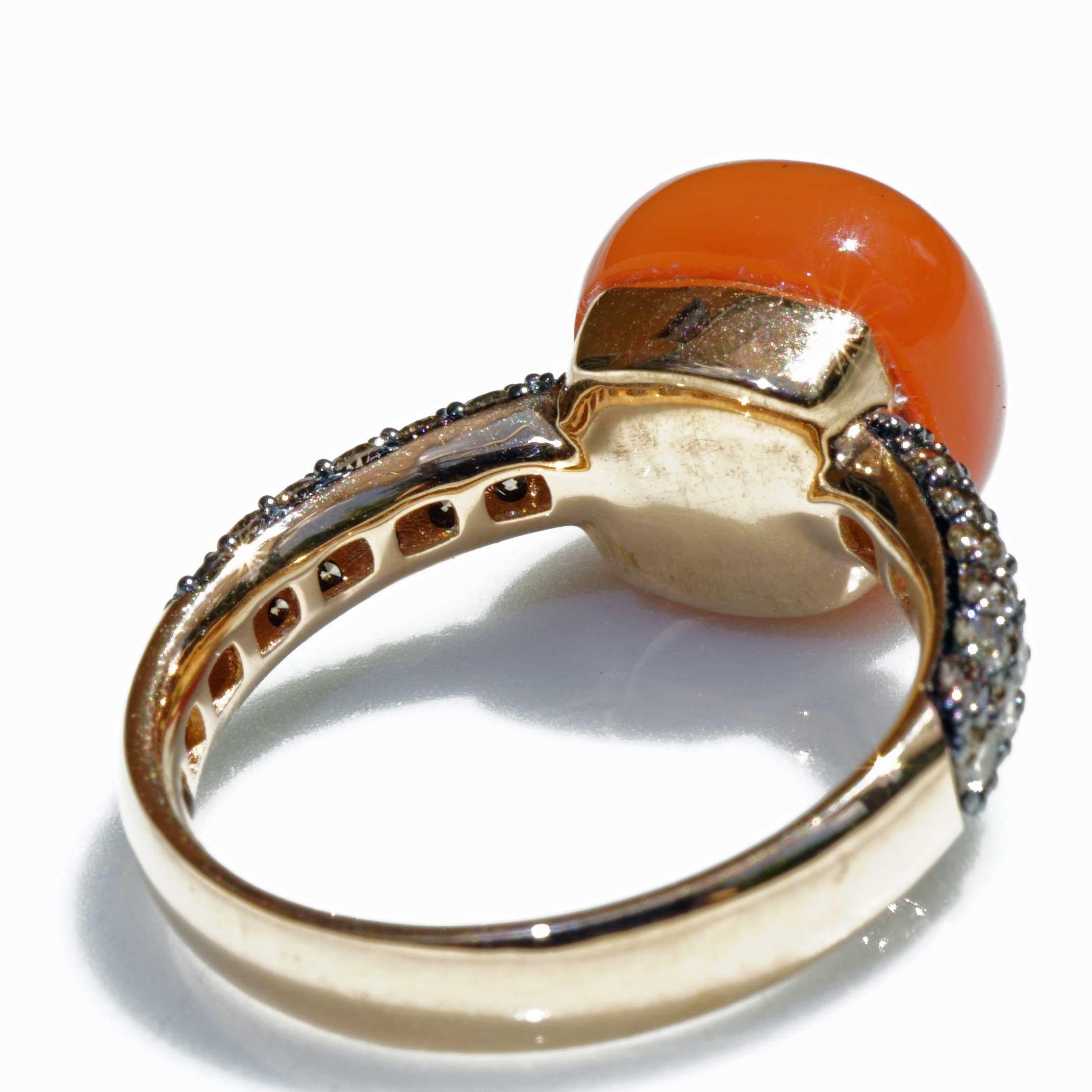 Women's or Men's Moonstone Brilliant Ring 7.30 ct 0.68 ct elegant Winter Colors 7.30 ct 0.68 ct For Sale