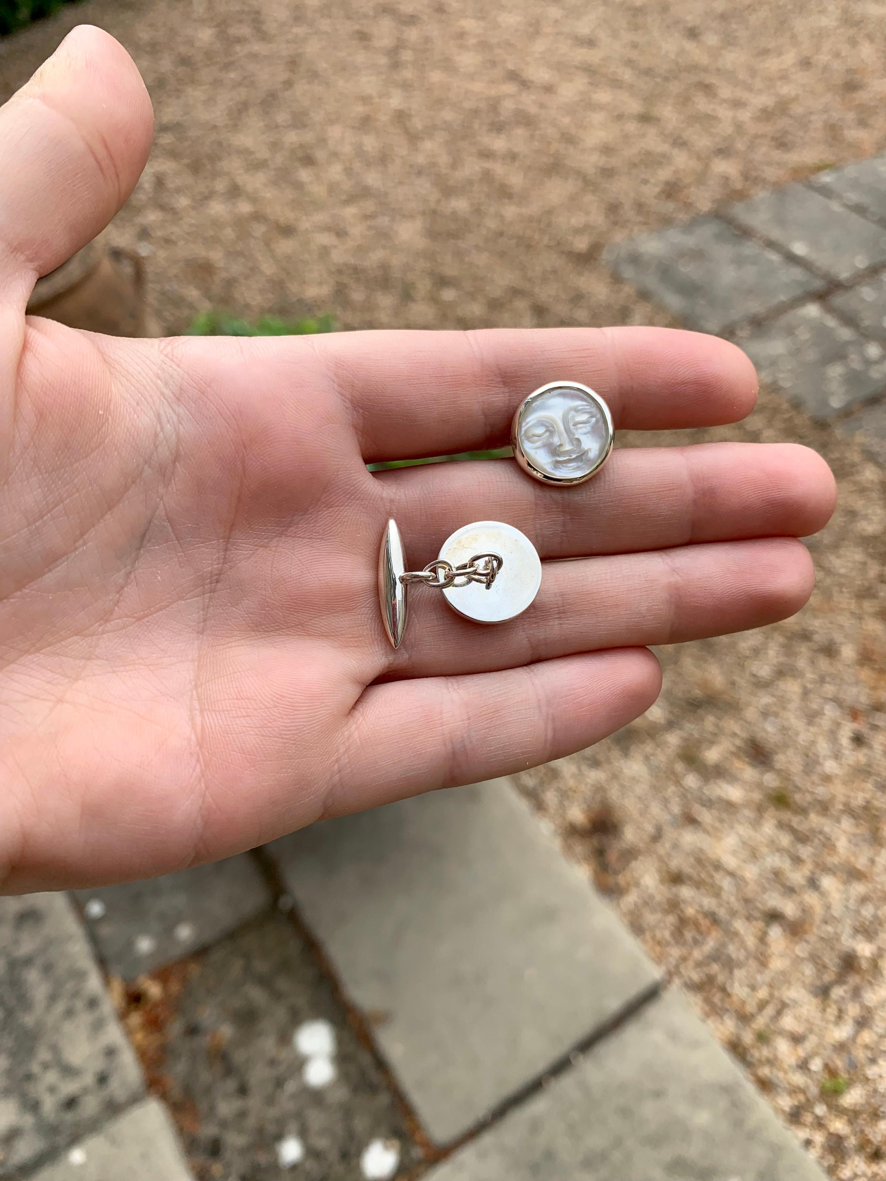 sterling silver mother of pearl cufflinks