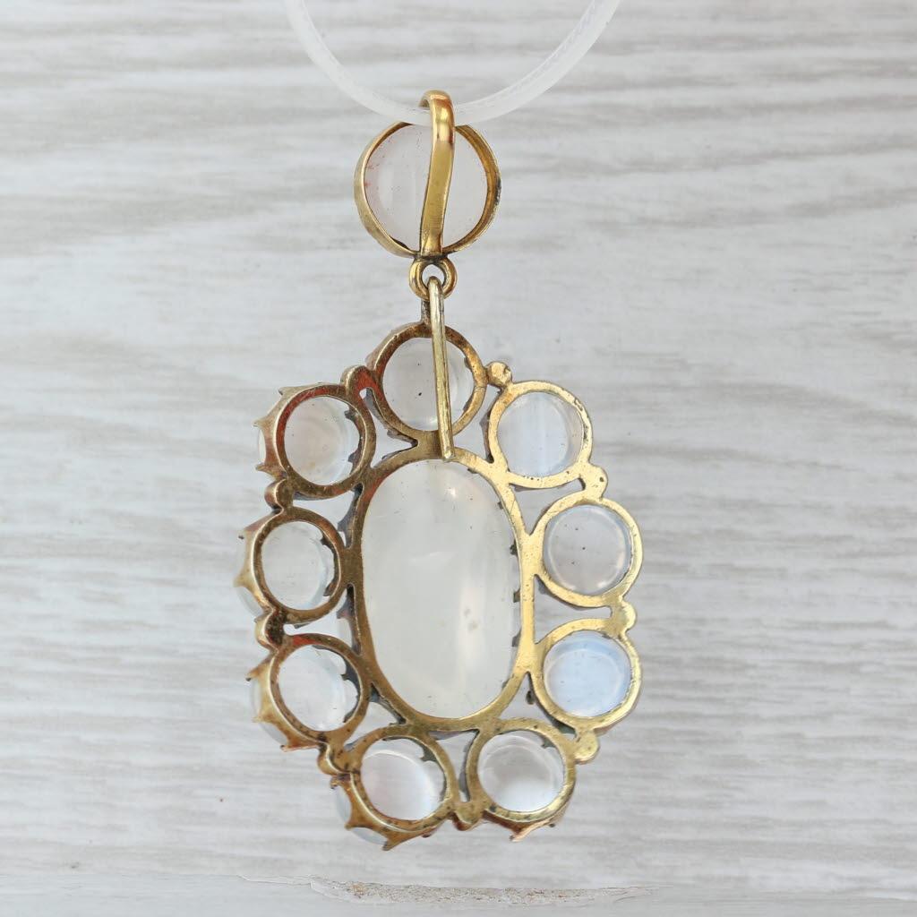 Moonstone Chalcedony Pendant 14k Yellow Gold Statement Drop Nordstrom In Good Condition For Sale In McLeansville, NC