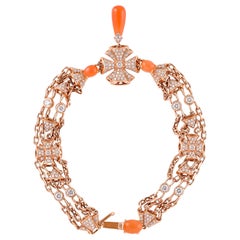 Sunita Nahata Moonstone Chandelier Bracelet in 18Karat Rose Gold with Diamonds