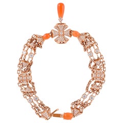 Moonstone Chandelier Bracelet in 18 Karat Rose Gold with Diamonds