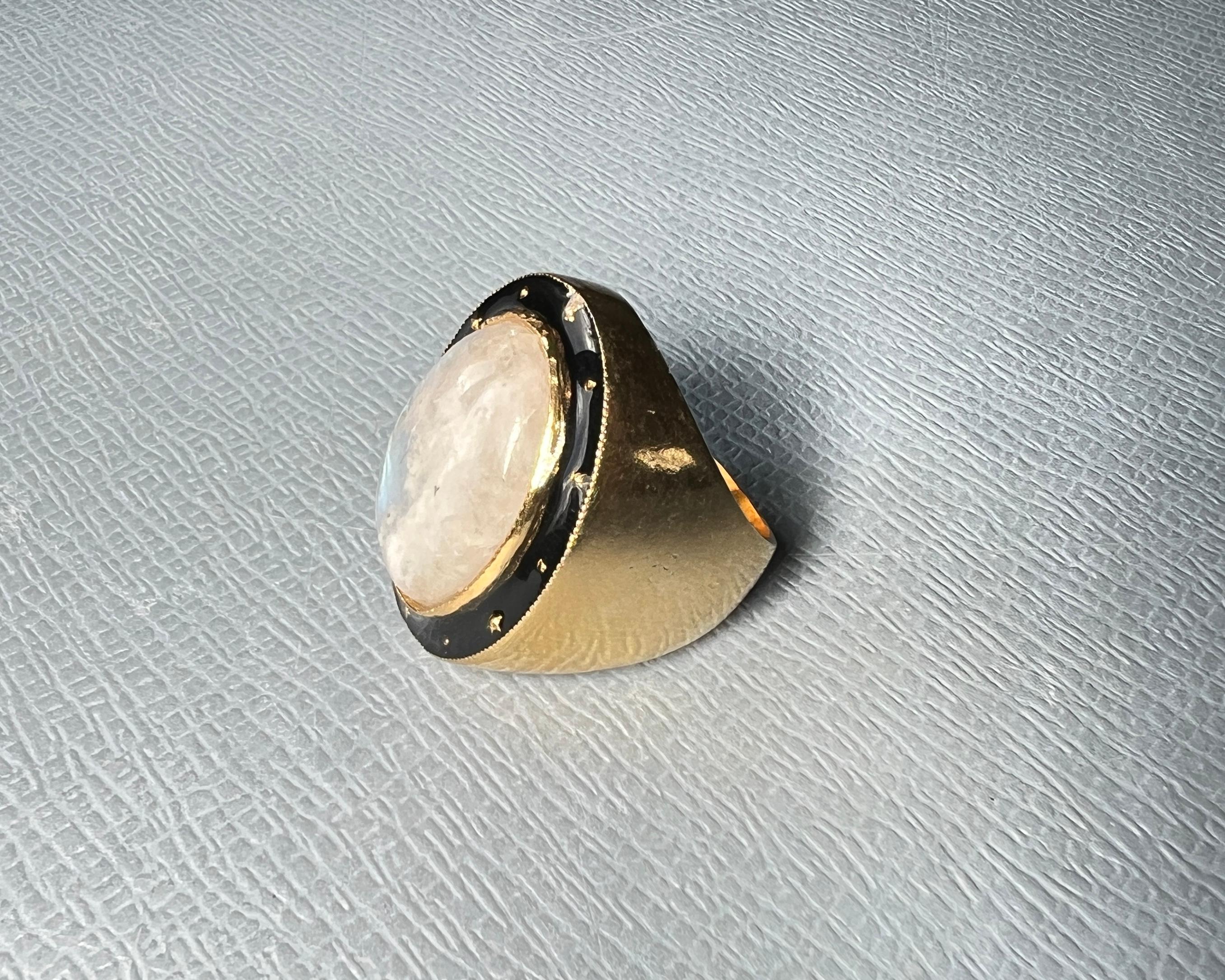 Cabochon Moonstone Cocktail Ring For Sale