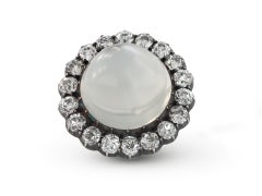 Moonstone diamond brooch/pendant, circa 1880