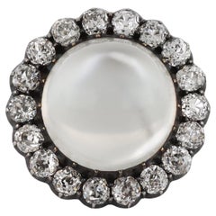 Moonstone diamond brooch/pendant, circa 1880