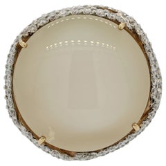 Moonstone Diamond Gold Cocktail Ring