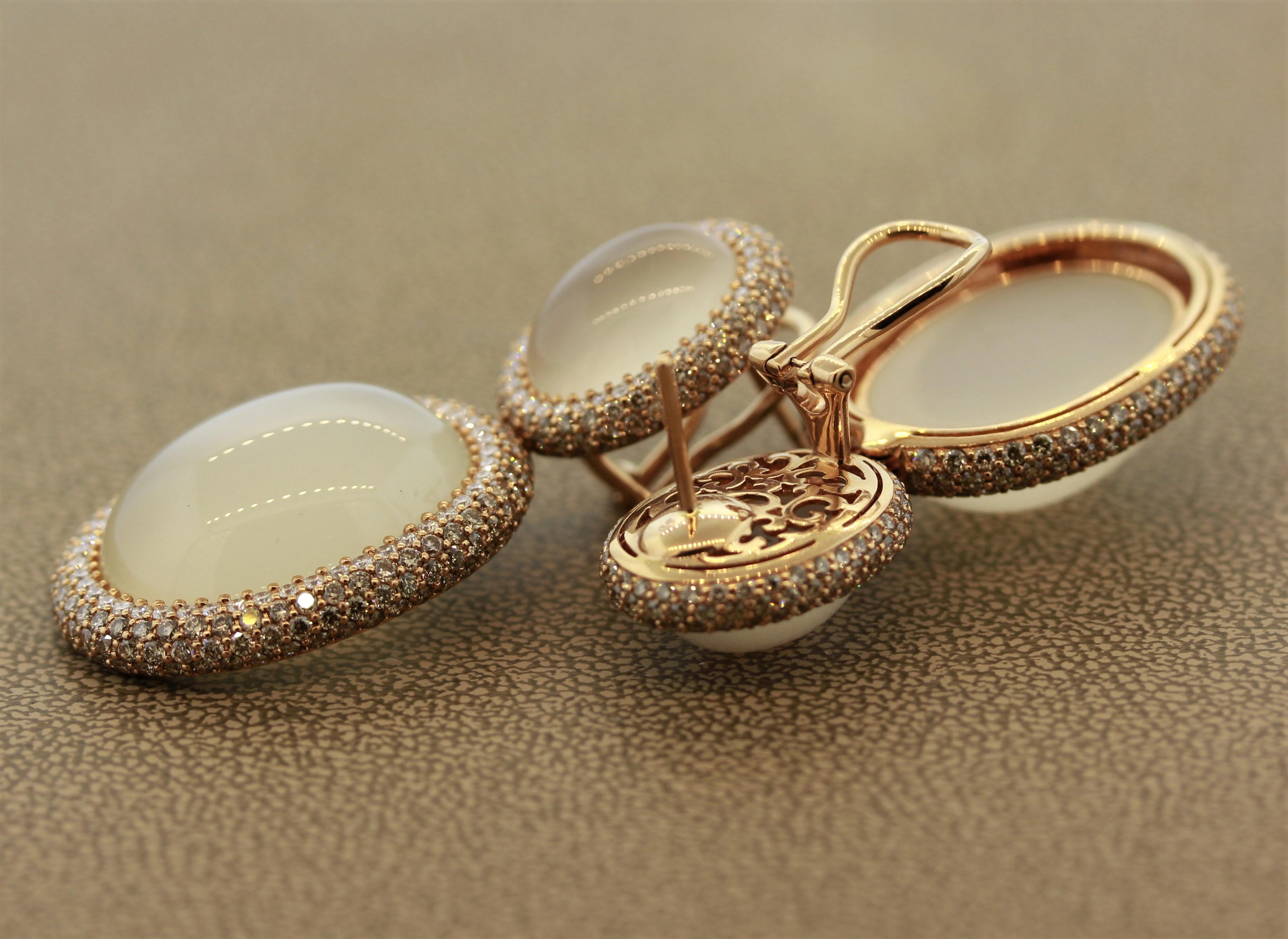 De las mujeres Pendientes Gota de Oro Diamante Piedra de Luna en venta