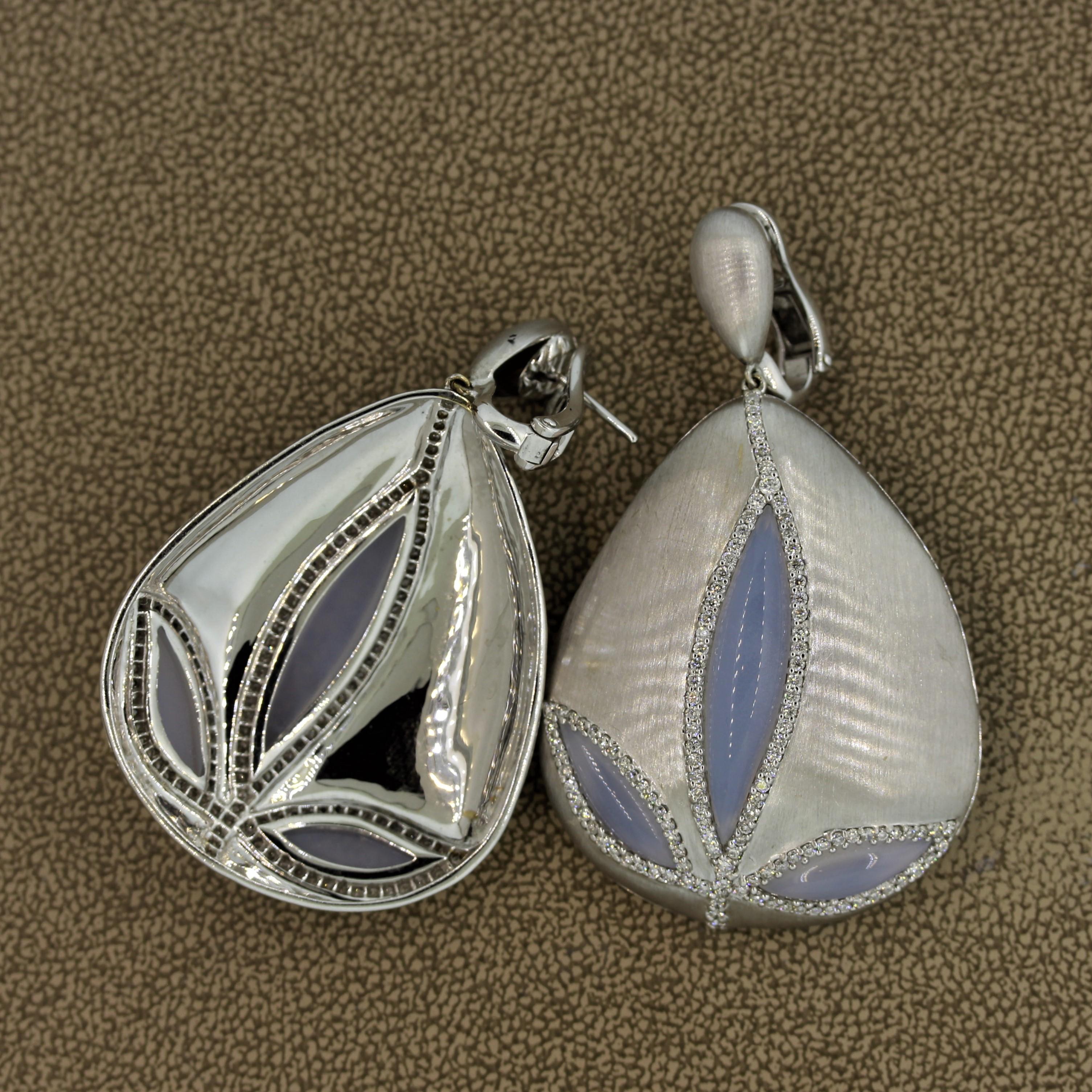 De las mujeres Pendientes Gota Flor Piedra Lunar Diamante Oro en venta