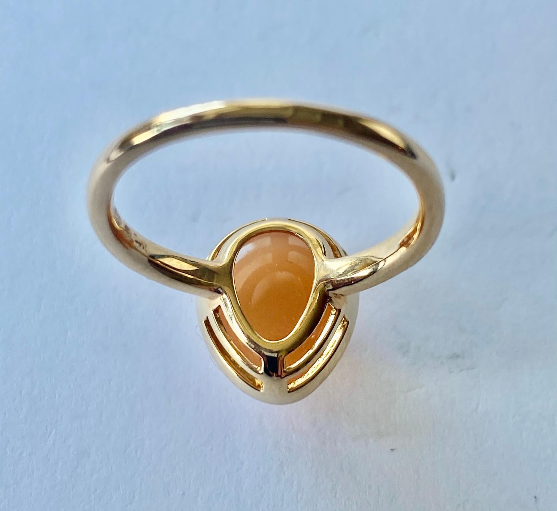 Moonstone, Diamond Rose Gold Ring, Netherlands In New Condition In Heerlen, NL