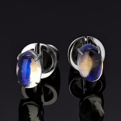 Moonstone Earrings Gold Fine Jewelry Studs Mens Unisex Jewelry