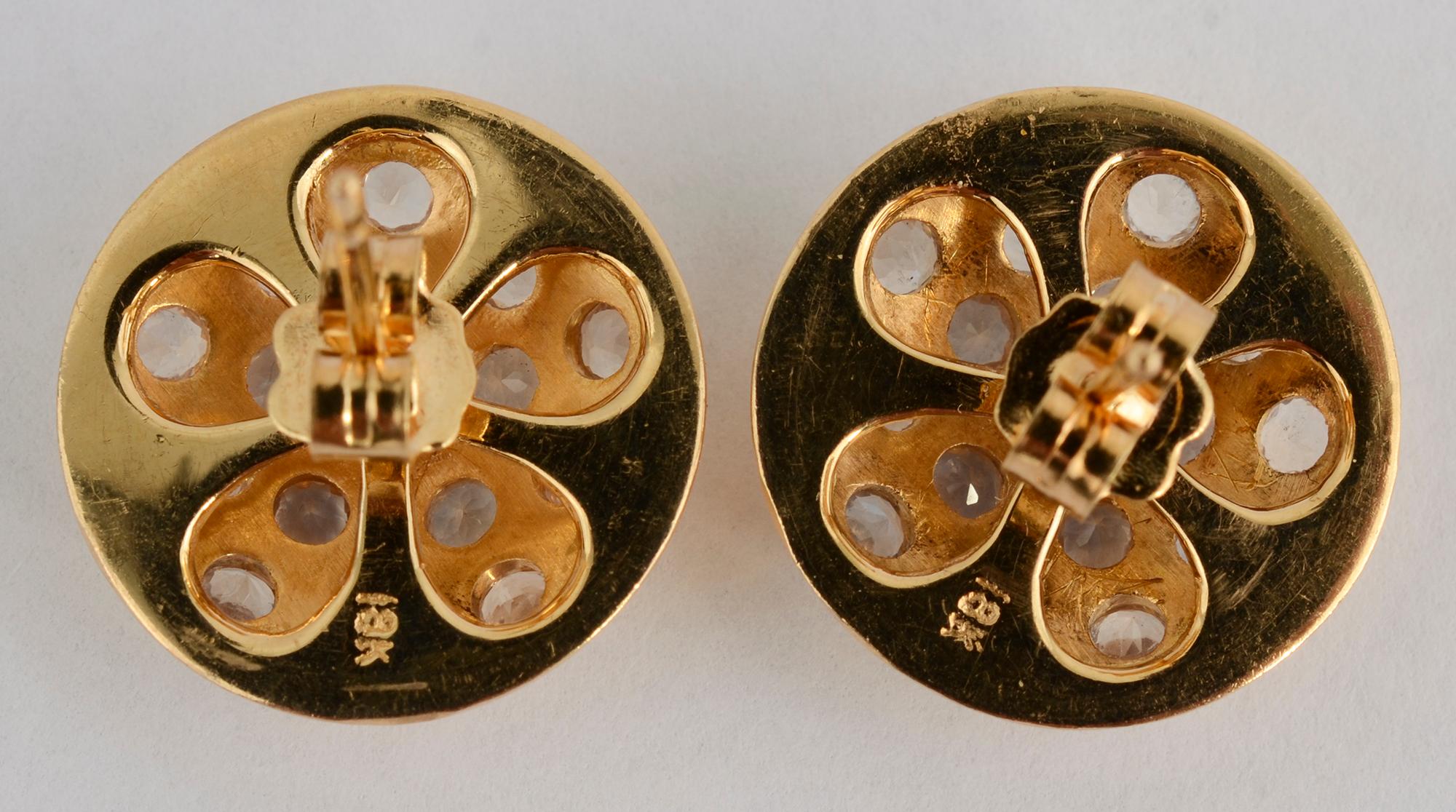 Mondstein-Ohrringe aus Gold mit Knopfleiste von Tous im Zustand „Hervorragend“ im Angebot in Darnestown, MD