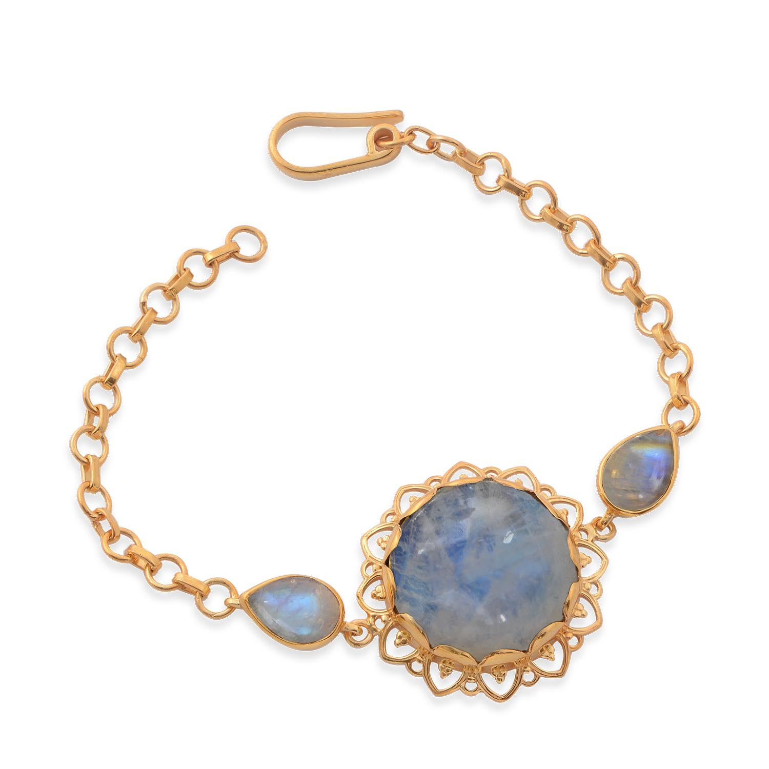 Contemporary Moonstone Gold Plate Bracelet For Sale
