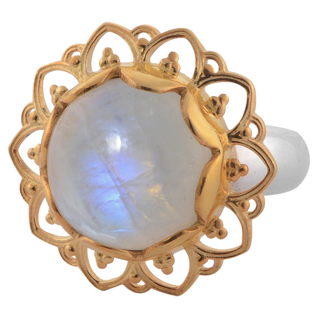 Moonstone Gold Plate Statement Ring