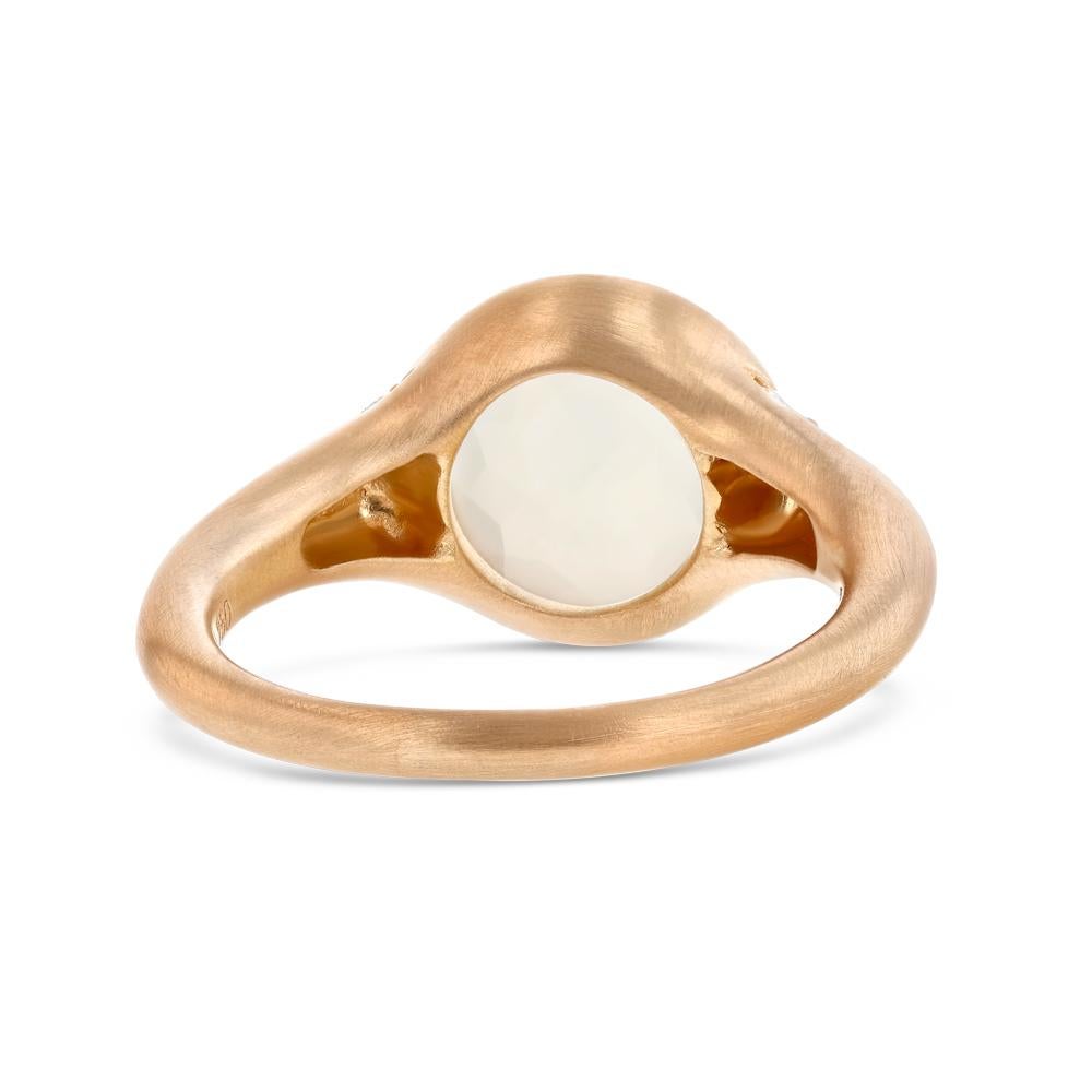 Moonstone Matte Gold Ring In New Condition For Sale In Aspen, CO