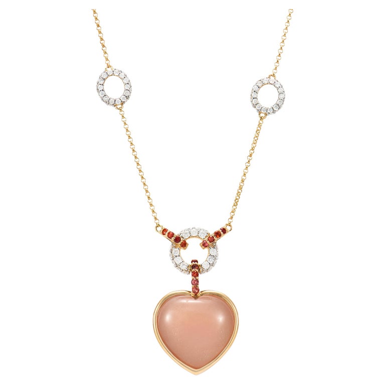 Moonstone Long Necklace In 18K Yellow Gold main image 1