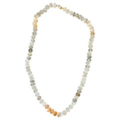 Collier MOONSTONE, pierre de lune multicolore et or 14 carats