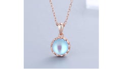 Moonstone Necklaces Rose Gold Plated and Sterling Silver