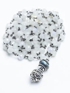 Moonstone Pagoda Silver Necklace