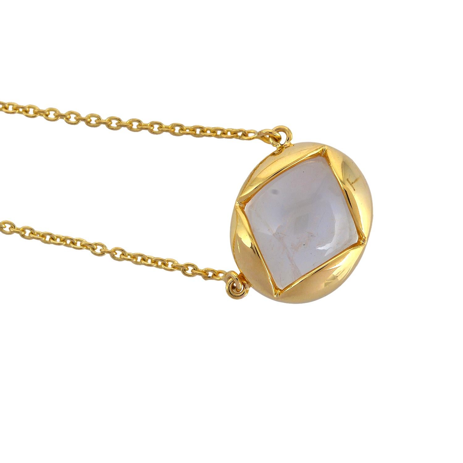 Artisan Chaîne collier pendentif en or jaune 18 carats en vente