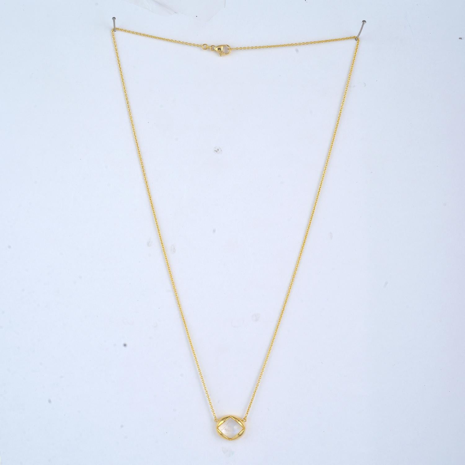 Chaîne collier pendentif en or jaune 18 carats Neuf - En vente à New York, NY