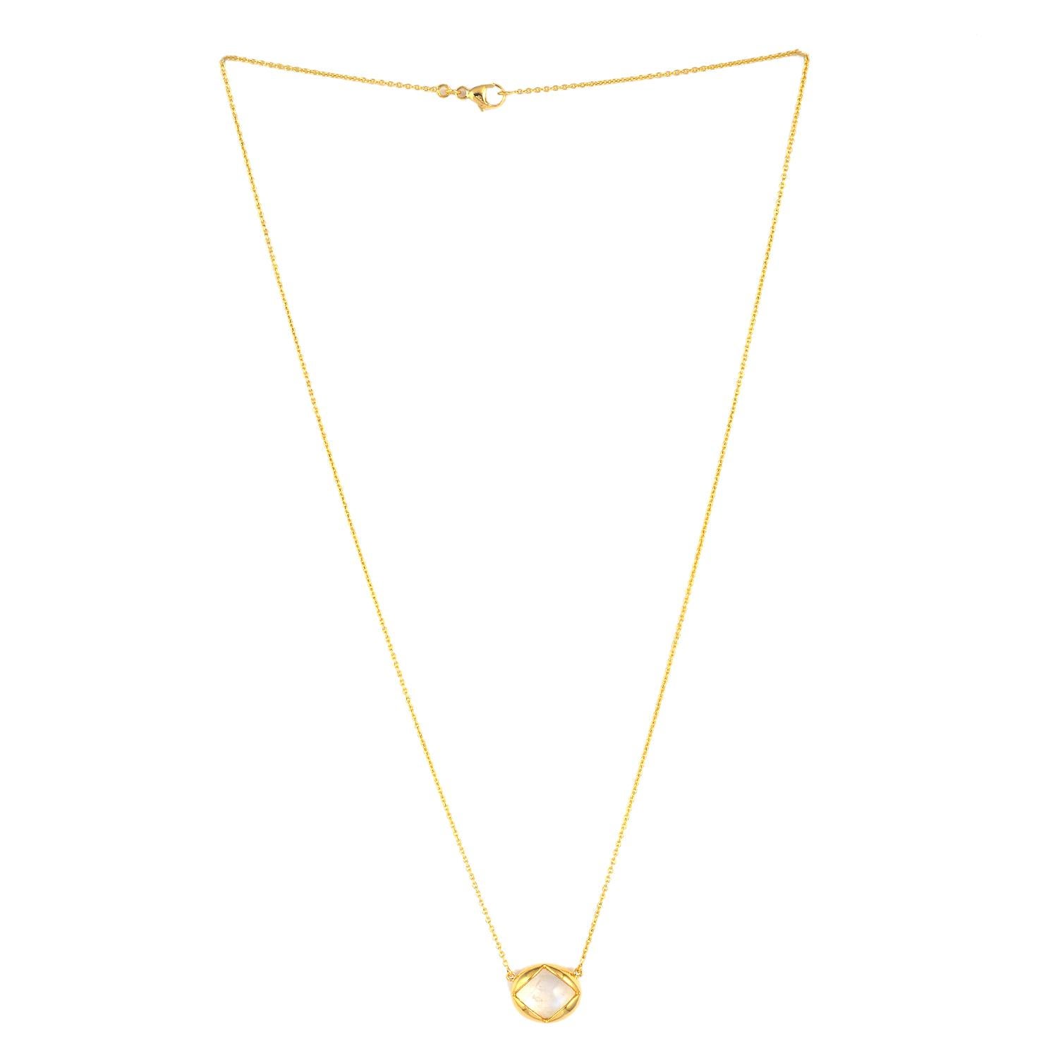 Chaîne collier pendentif en or jaune 18 carats Pour femmes en vente