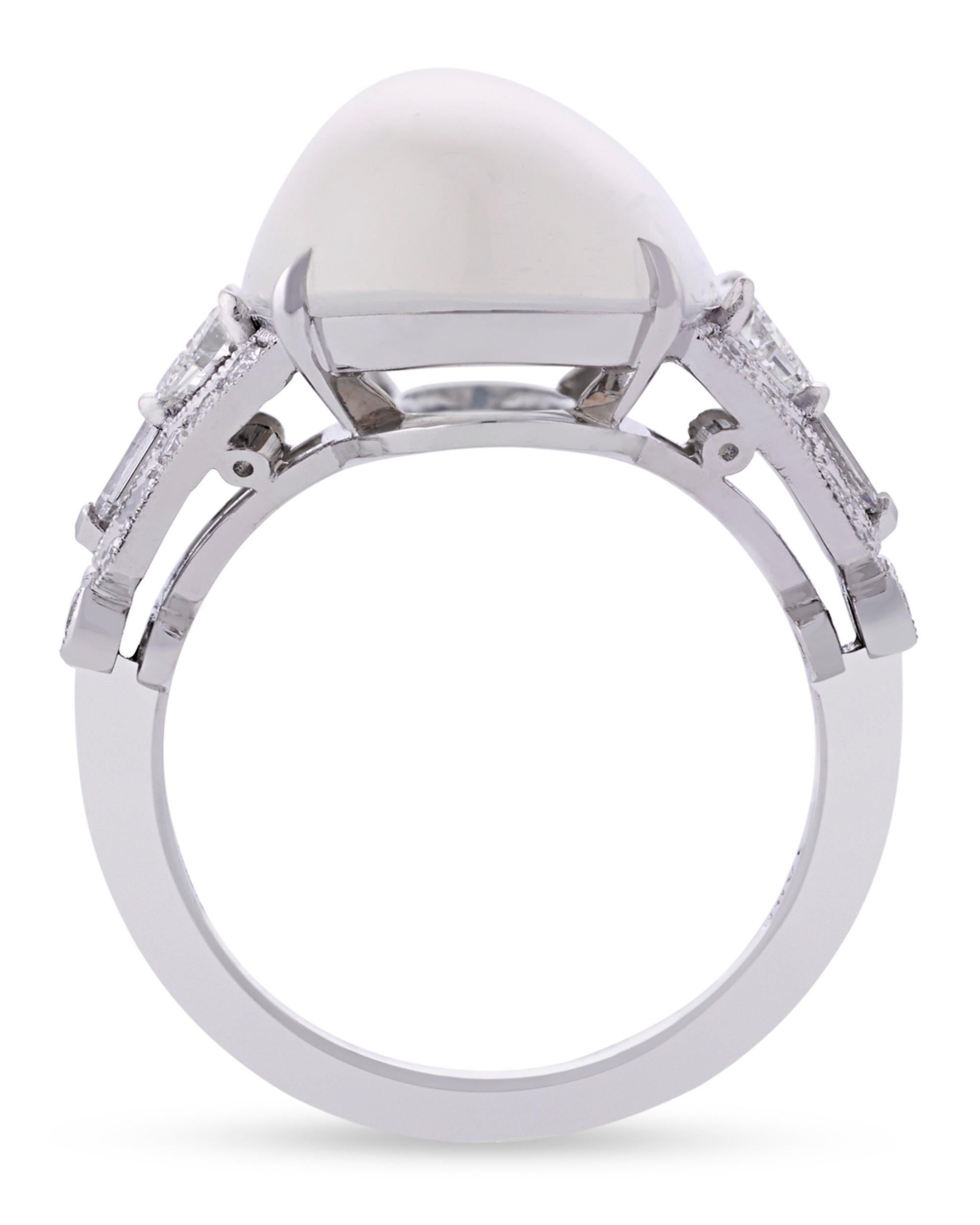 Art Deco Moonstone Ring by Raymond Yard, 12.46 Carats