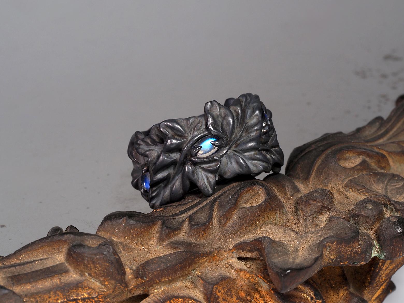 Moonstone ring Ivy collection nature inspired special person gift anniversary For Sale 10