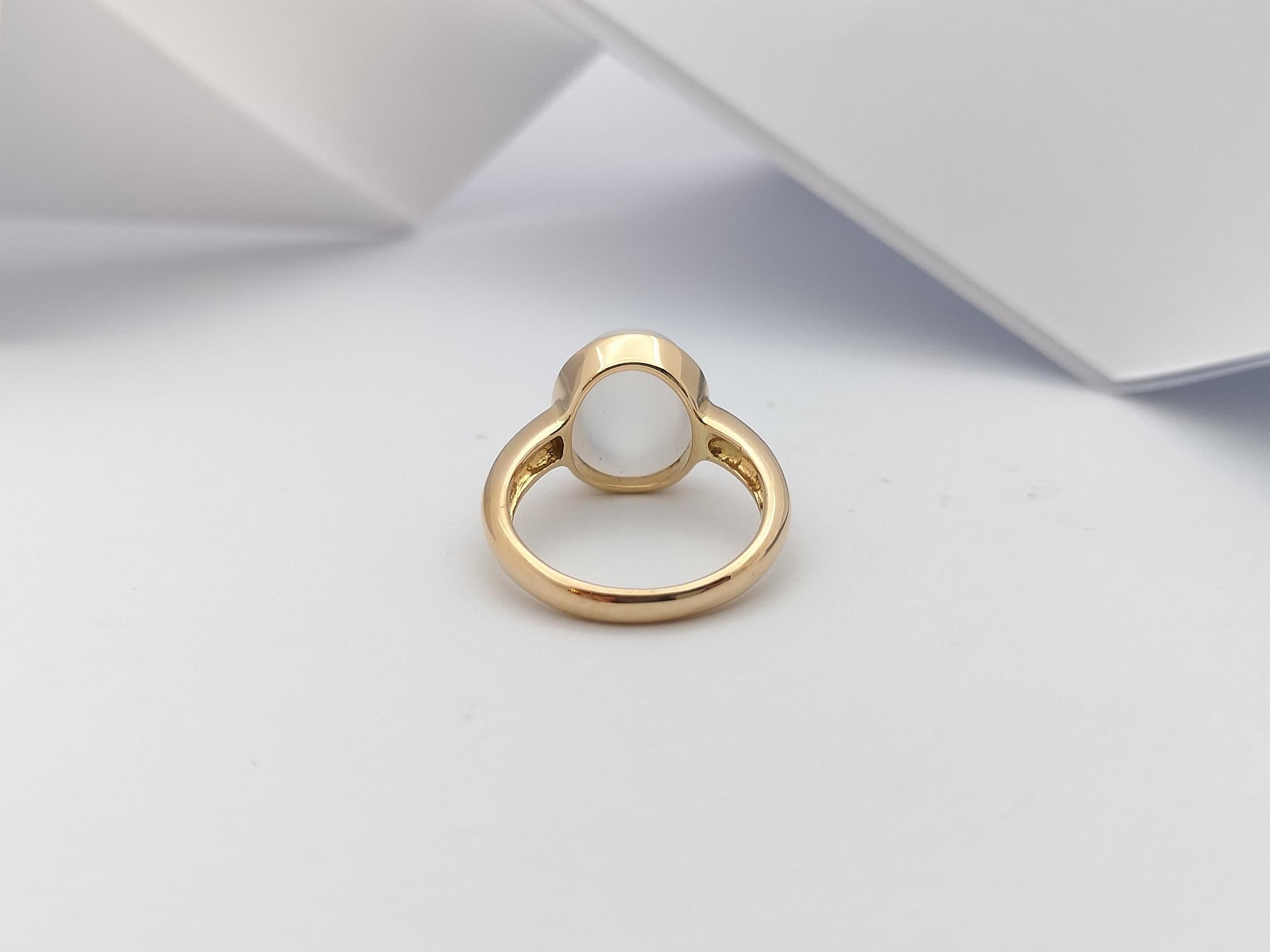 Moonstone Ring Set in 18 Karat Rose Gold Settings For Sale 6