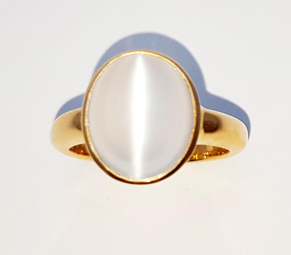 Moonstone Ring Set in 18 Karat Rose Gold Settings For Sale 3