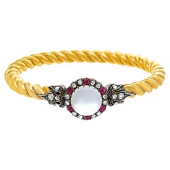Moonstone, Ruby and Diamond Bracelet 18k c1870s France