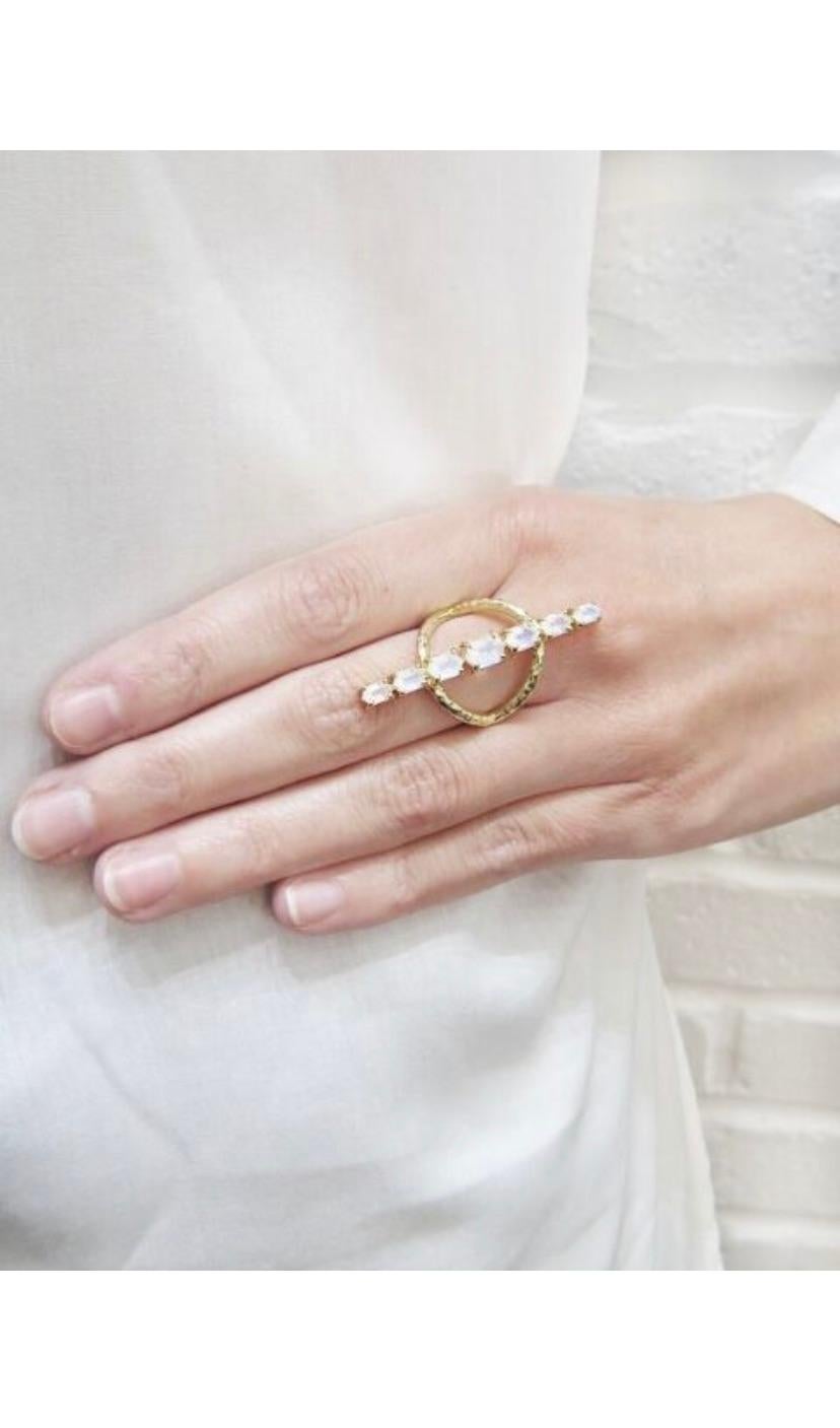 Women's Moonstone  and Gold Statement Ring  For Sale