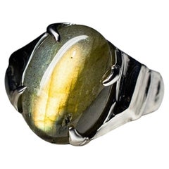 Mondstein Sterling Silber Ring Natürlicher Labradorit Edelstein Geschenk für Sie