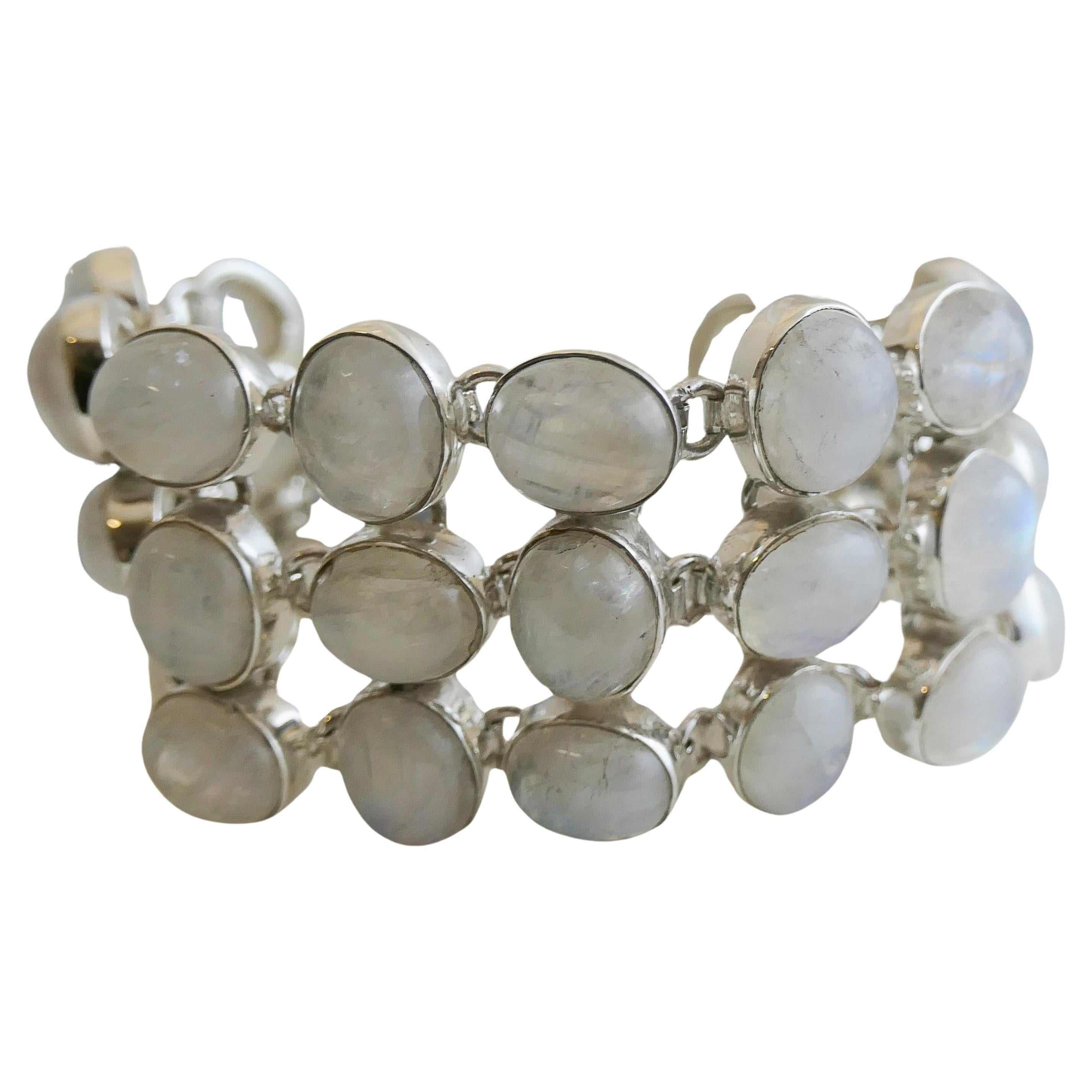 Moonstone Sterlling Silver Bracelet