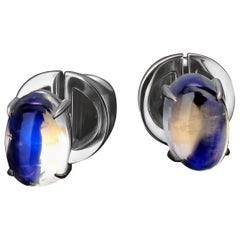 Moonstone Earrings Gold Fine Jewelry Studs Mens Unisex Jewelry Gemstone vca art