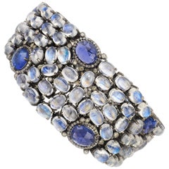 Moonstone Tanzanite and Diamond Bracelet