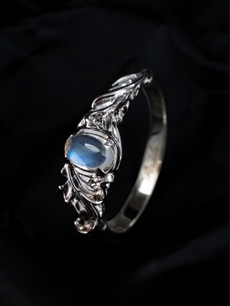 14k white gold ring with natural Adularia Moonstone
moonstone origin - Madagascar
stone measurements - 0.12 х 0.16 х 0.28 in / 3 х 4 х 7 mm
stone weight - 0.59 carats
ring size - 6.5 US
ring weight - 2.5 grams


We ship our jewelry worldwide – for