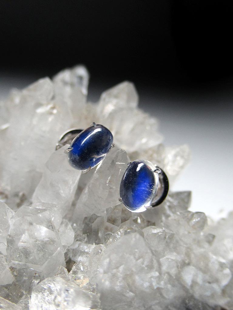 blue gem stud earrings