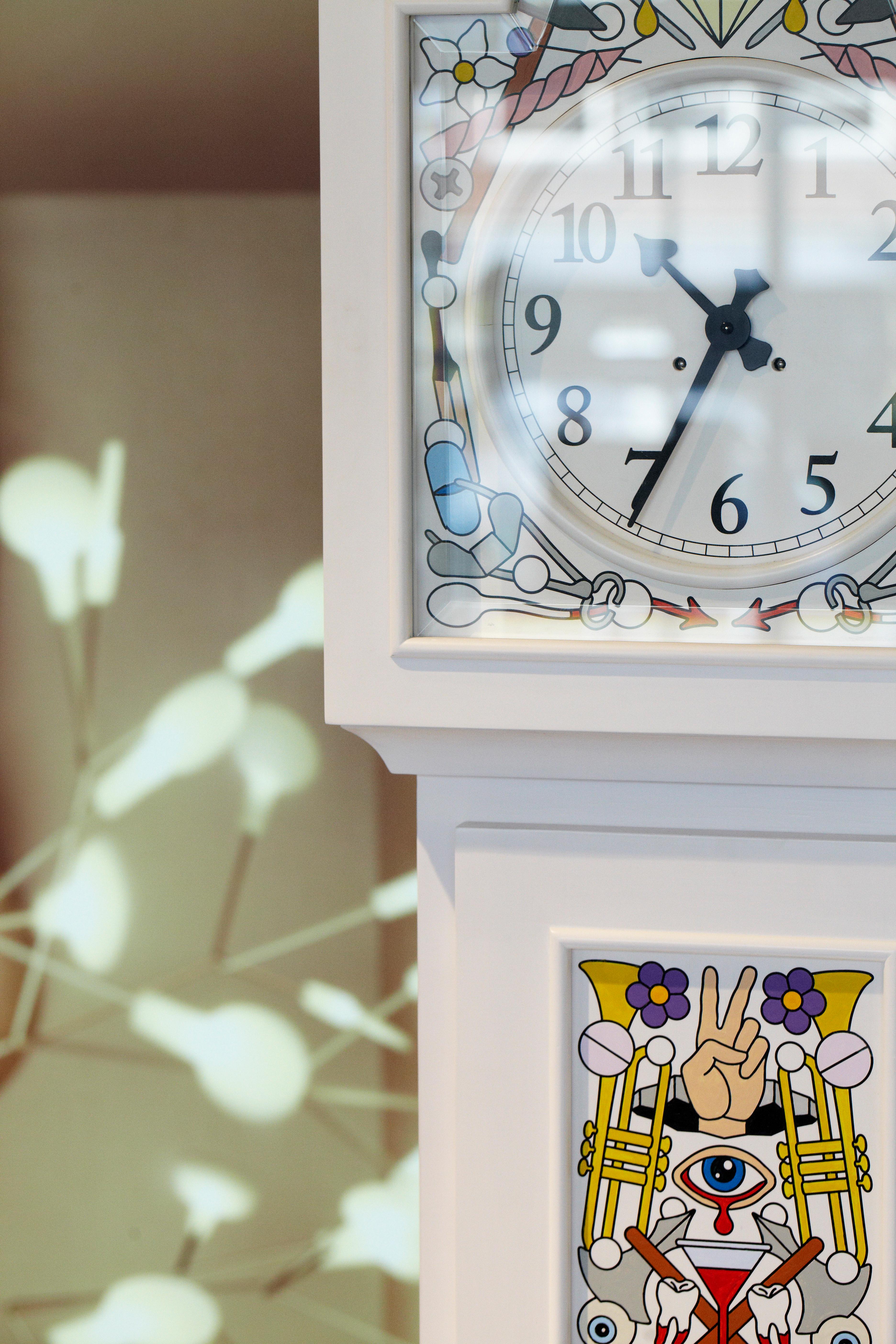 Moooi Altdeutsche Clock in Hand-Painted Pine by Studio Job In New Condition For Sale In Rhinebeck, NY