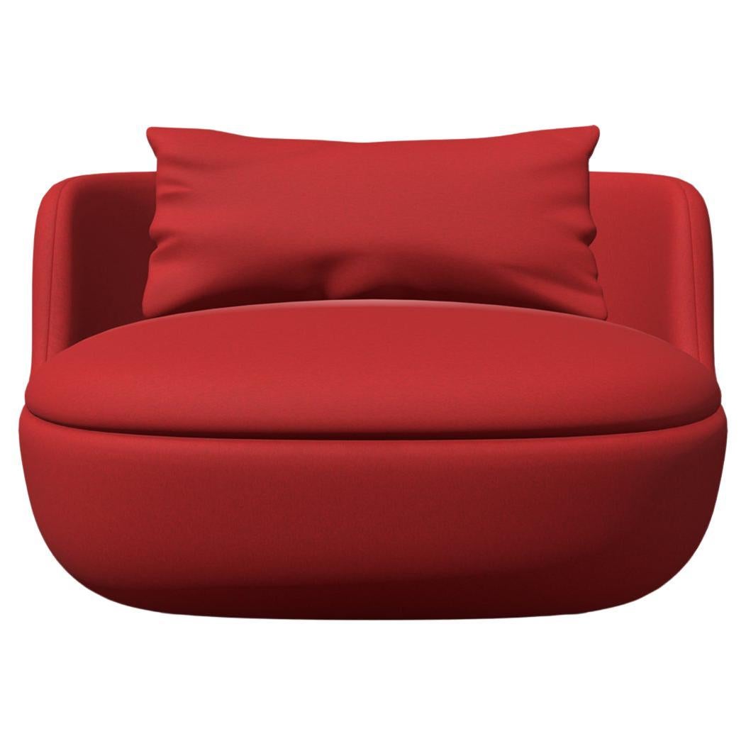 Moooi Bart Basic Armchair in Foam Seat with Divina 3 Red Upholstery For Sale