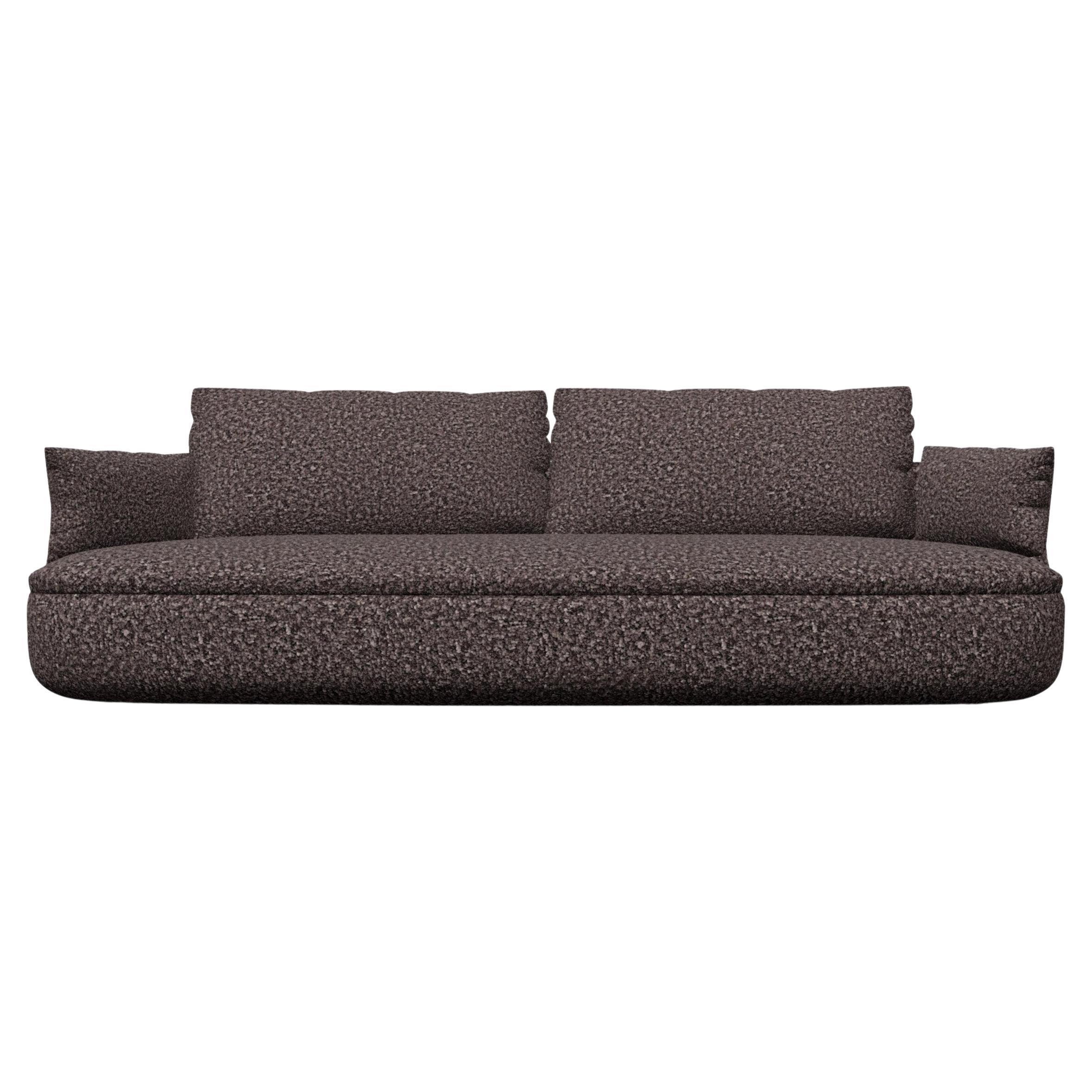 Moooi Bart Basic Sofa in Dodo Pavone Jacquard Dark Grey Upholstery For Sale