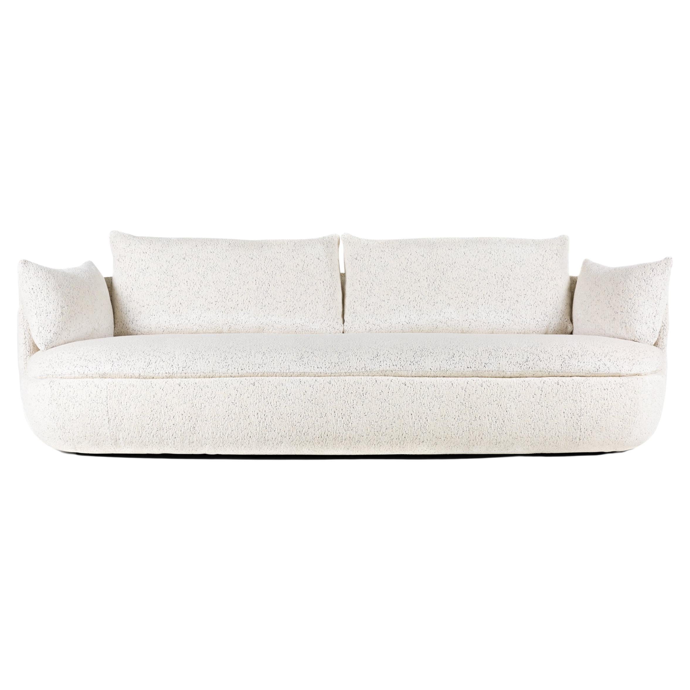 Moooi Bart Basic Sofa in Dodo Pavone Jacquard White Upholstery For Sale
