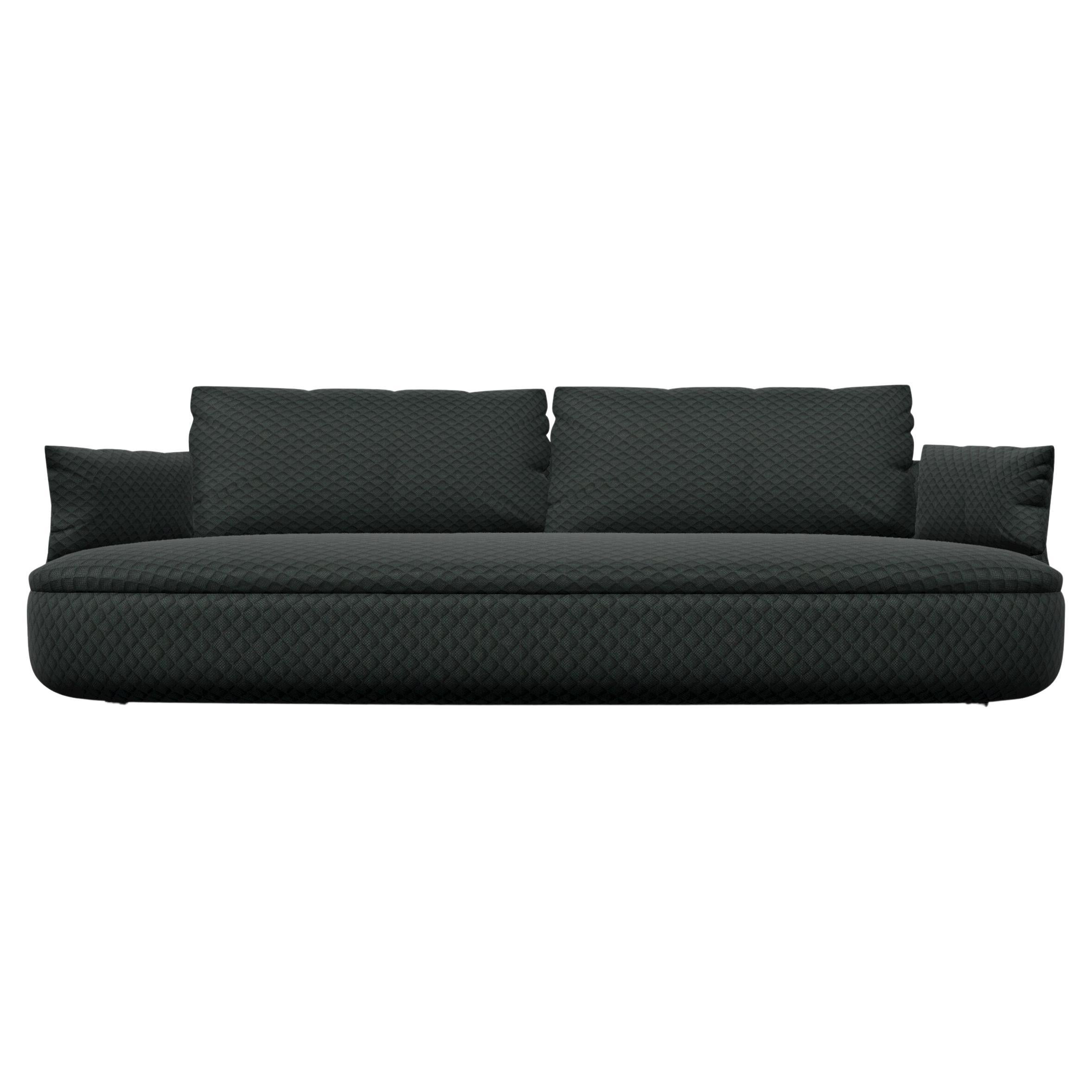 Moooi Bart Basic Sofa in Mosaic 2, 0972 Dark Green Upholstery For Sale