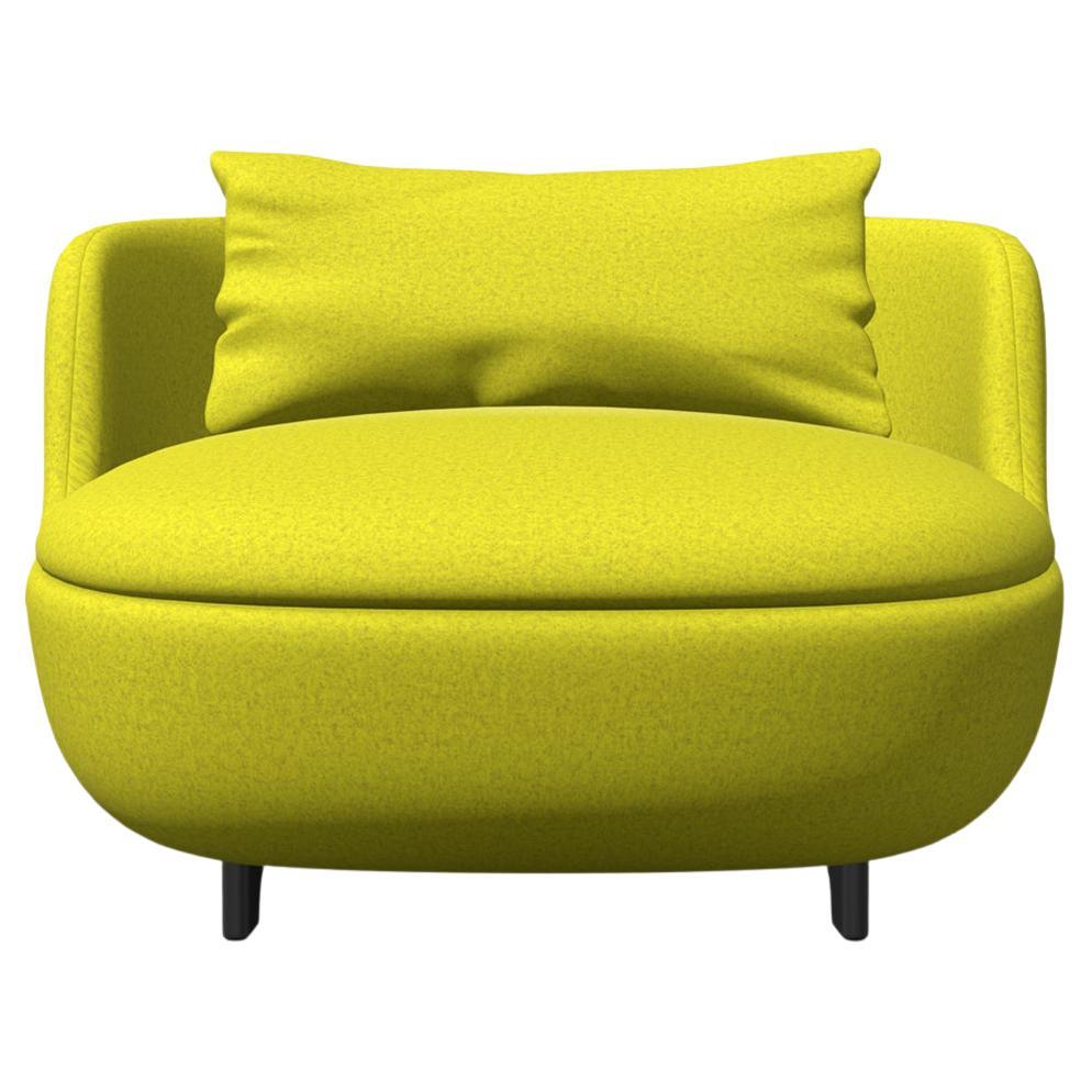 Moooi Bart Canape Armchair in Foam Seat with Divina 3 Neon Green Upholstery For Sale