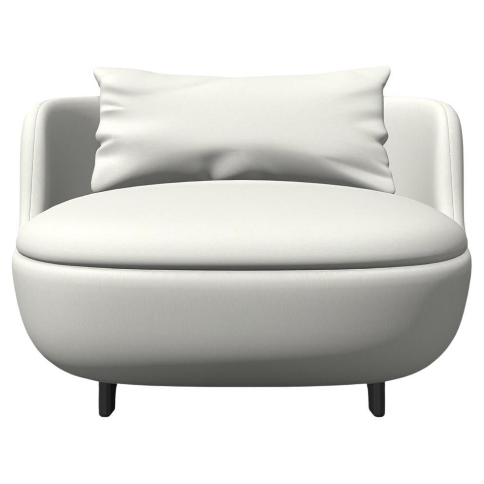 Fauteuil en canapé Moooi Bart avec assise en mousse et tapisserie blanche Savanne en vente