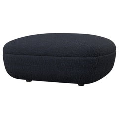 Moooi Bart Footstool in Calligraphy Bird Jacquard Blue Upholstery